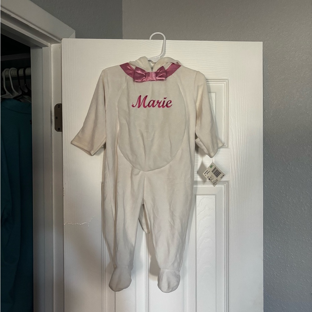 Disney White and Pink Marie Kids Footie